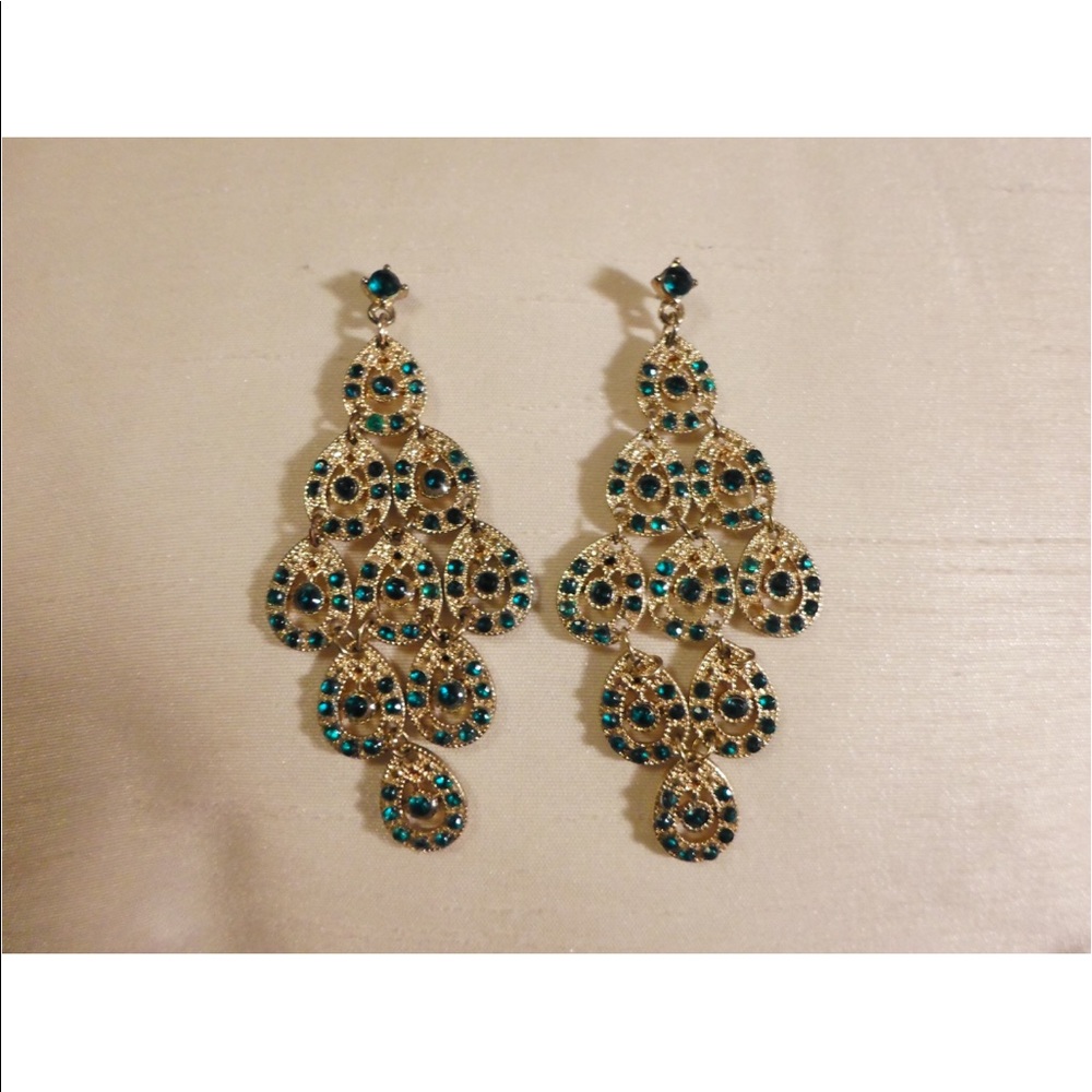 Emerald statement earrings